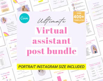 Virtual assistant bundle, Virtual assistant posts, Virtual assistant Instagram, Virtual assistant templates, Virtual assistant carousels