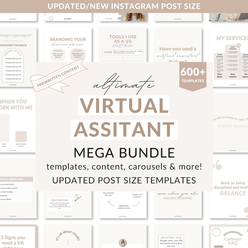 Virtual Assistant Mega Bundle, Instagram Post Templates (Digital Download) image 2