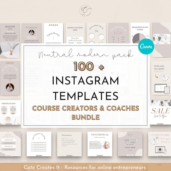 Instagram templates bundle, coach templates, course creator templates, social media templates, Instagram engagement pack, Instagram Canva