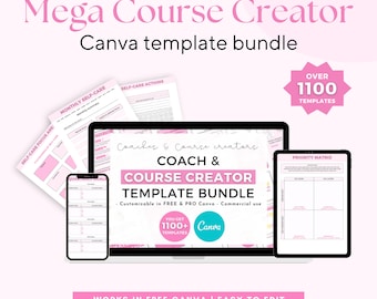 Coaching business bundle, Course creator bundle, Online coach templates, Course templates, course webinar, Canva template bundle, Instagram