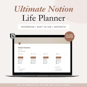 Notion template life planner, Notion life planner, All in on life planner, Notion dashboard, Notion planner minimal, Notion aesthetic