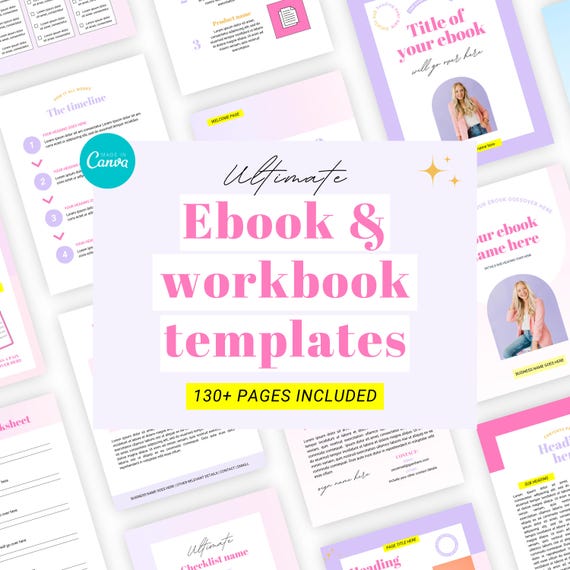 Ebook Canva template, Ebook template, Workbook template, Course creator ebook, Ebook template Canva, Workbook template, Coaching worksheets