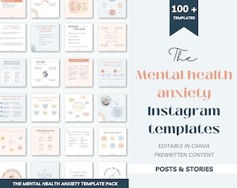 Mental health Anxiety post templates, Anxiety templates, Mental health Instagram, counselor Instagram template, Therapist template Instagram