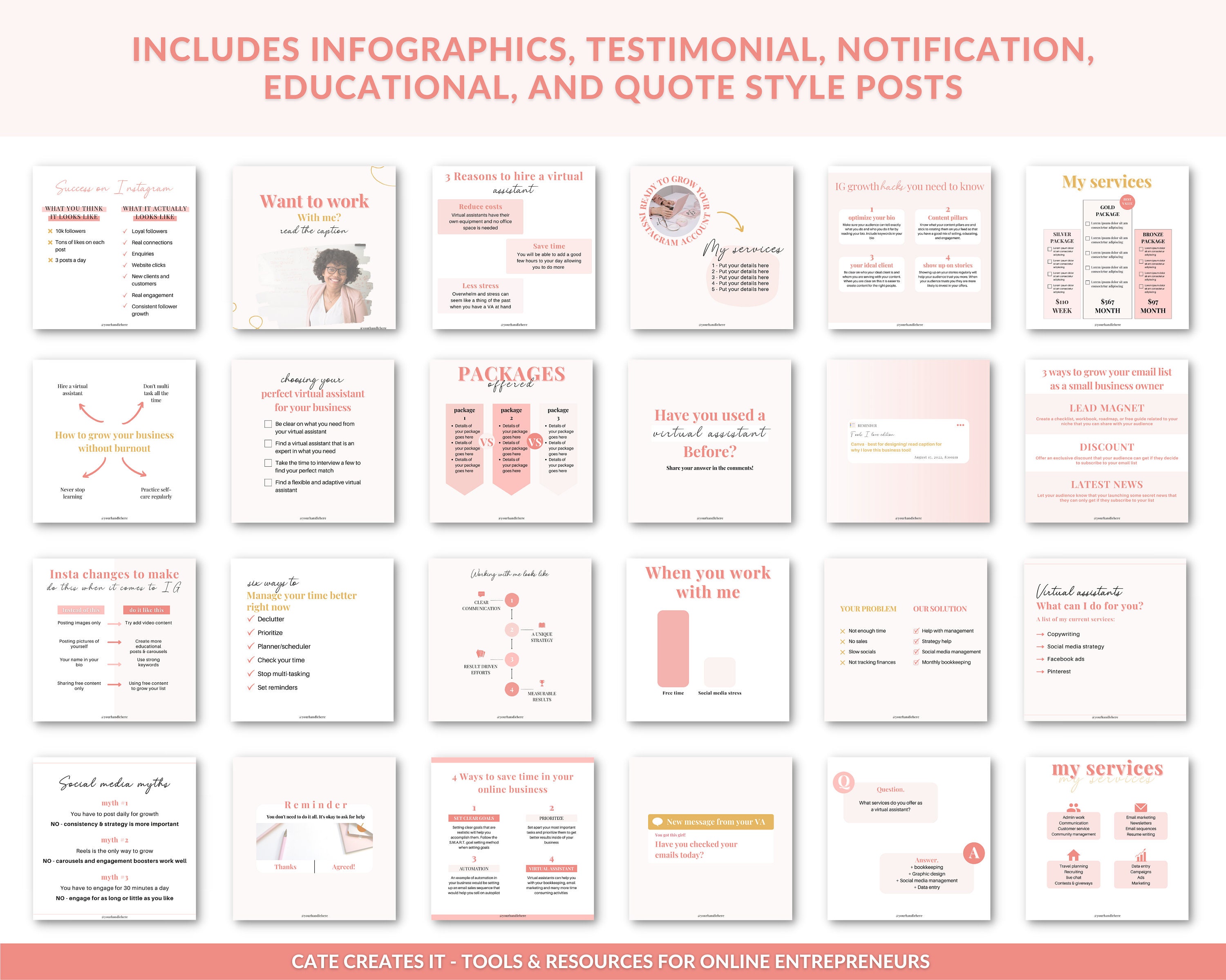 Virtual Assistant Example Post Virtual Assistant Post Templates VA Content Virtual - Etsy