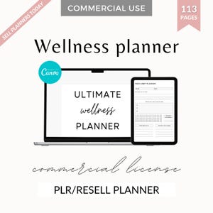 PLR planner, PLR wellness planner, Resell planner, PLR self care planner, Wellness planner, Canva planner, commercial use planner