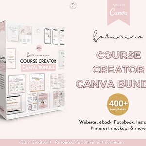 Course creator Canva toolkit, Canva template bundle, Ecourse templates, Course toolkit bundle, Ebook creator, workbook bundle, webinar,