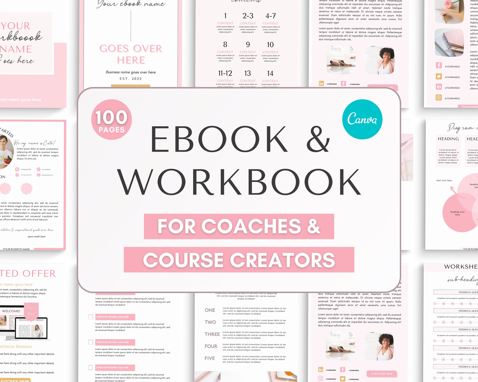 Canva Ebook Template, Editable Workbook Template. Lead Magnet, Course ...