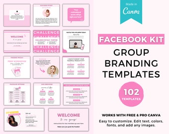 Facebook group templates, Facebook Canva templates, Facebook post templates, Engaging Facebook templates, social media template pack, brand