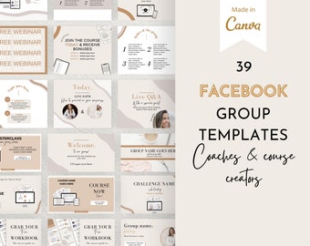 Facebook-Gruppenvorlagen, Facebook Canva-Vorlagen, Facebook-Beitragsvorlagen, Engagierende Facebook-Vorlagen, Social-Media-Vorlagenpaket, Social