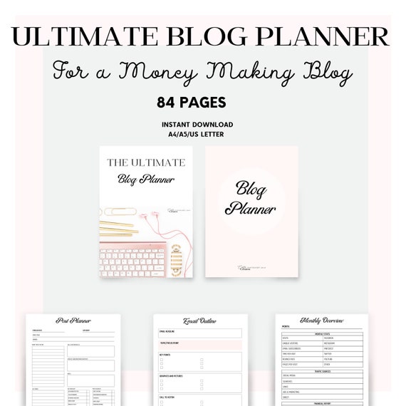 Printable Blog Workbook, Blog Planner, Blog Post Planner, Business Planner, Blog Organizer, Printable Planner , Blogger Planner