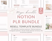 PLR Notion template bundle, Notion Instagram planner, Notion life planner, Notion business planner, Notion social media, Notion PLR template