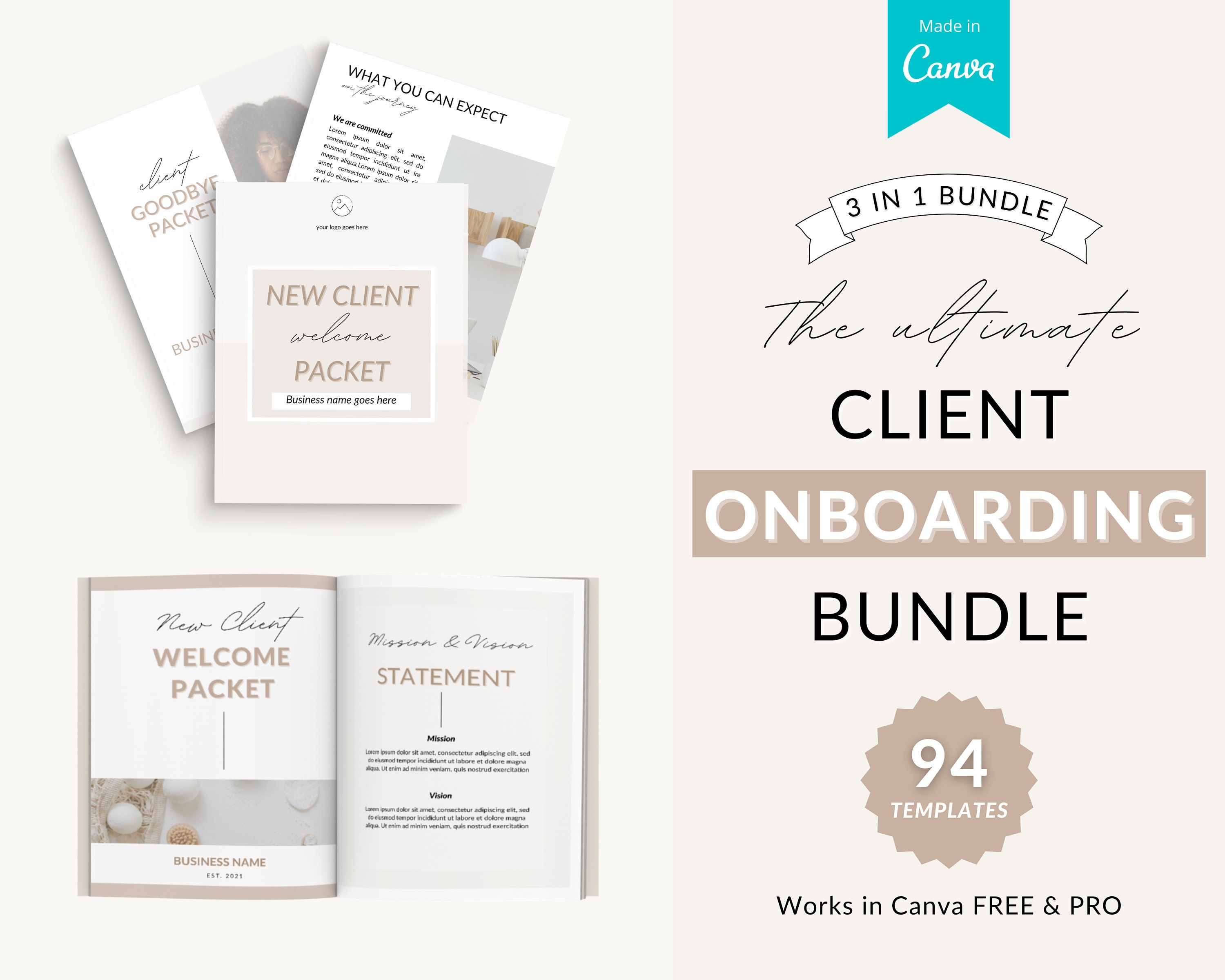 Client Onboarding Template Bundle, Welcome Packet, Services & Pricing ...