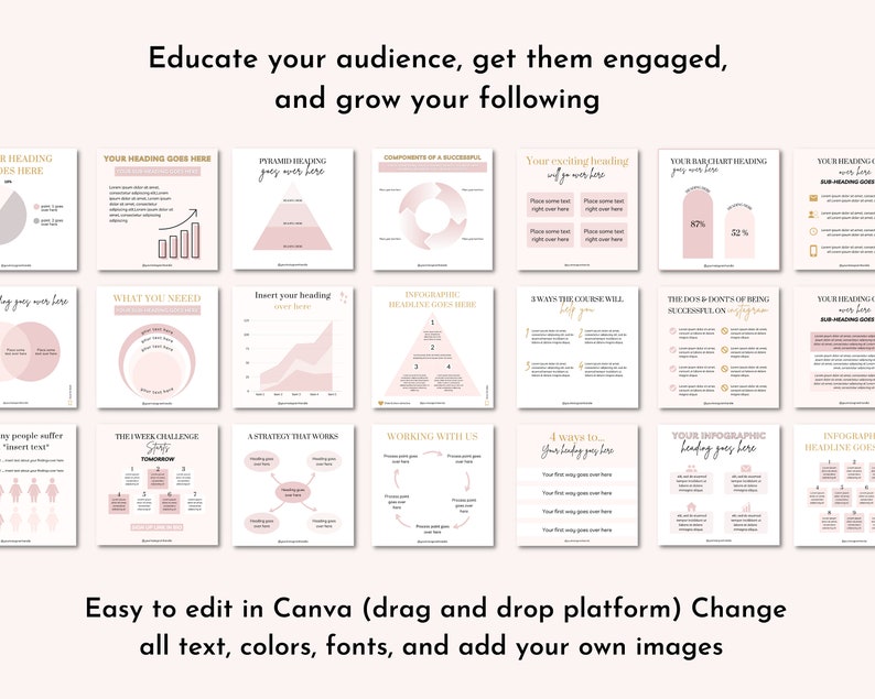 Post Style Graphs Instagram charts and graphs post templates Social media Canva | Etsy