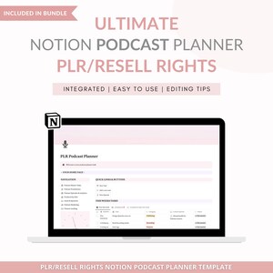 PLR Notion template bundle, Notion Instagram planner, Notion life planner, Notion business planner, Notion social media, Notion PLR template image 4