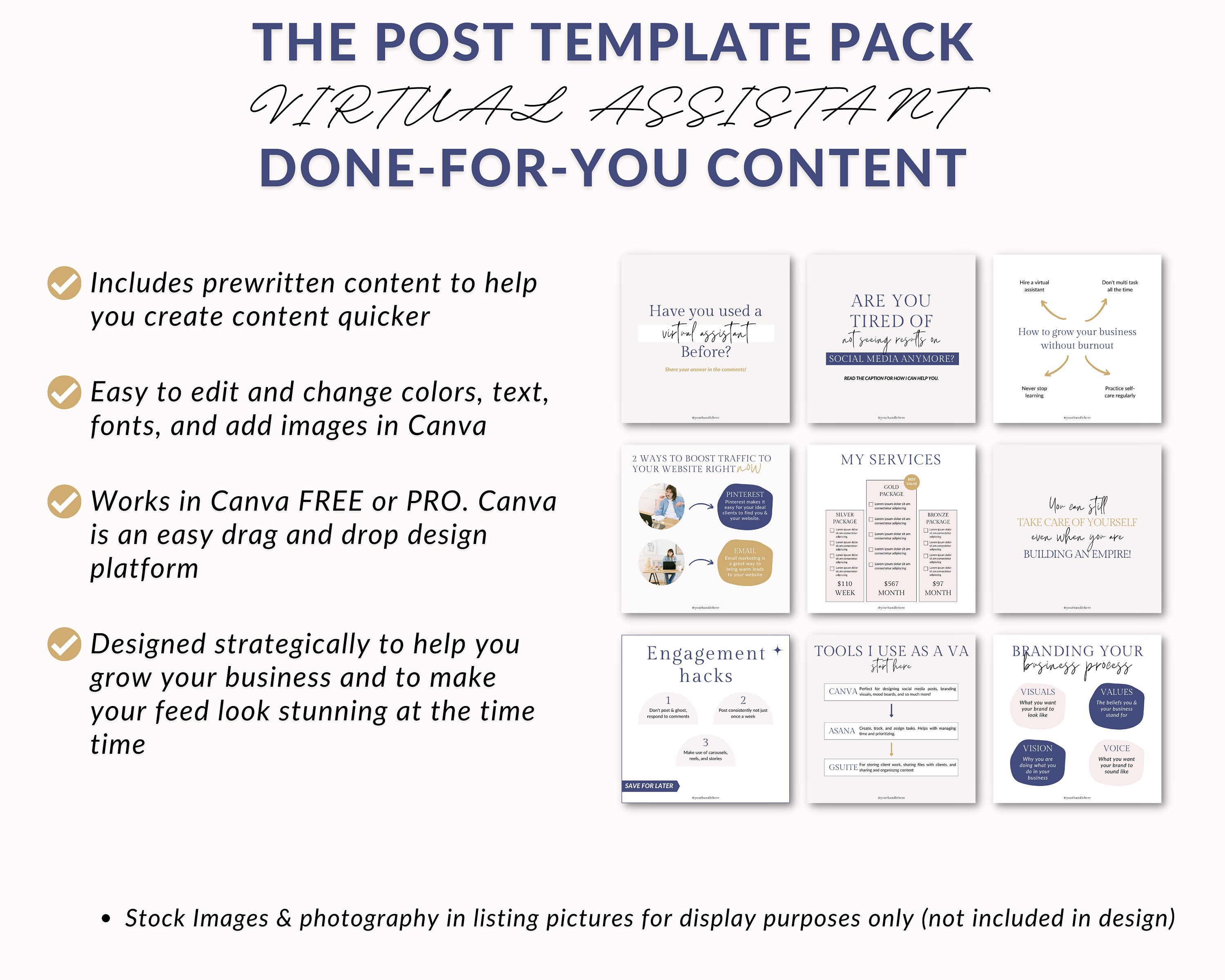 Virtual Assistant Post Templates Virtual Assistant Posts VA - Etsy