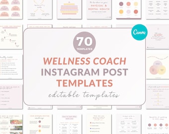 Wellness coach templates, Wellness Instagram post templates, Instagram Canva templates coaches, Health coach template, Wellness quotes,
