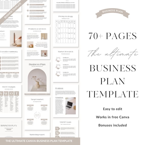 Small business plan template, Business plan template printable, Start up business plan Business template, business plan template, Editable