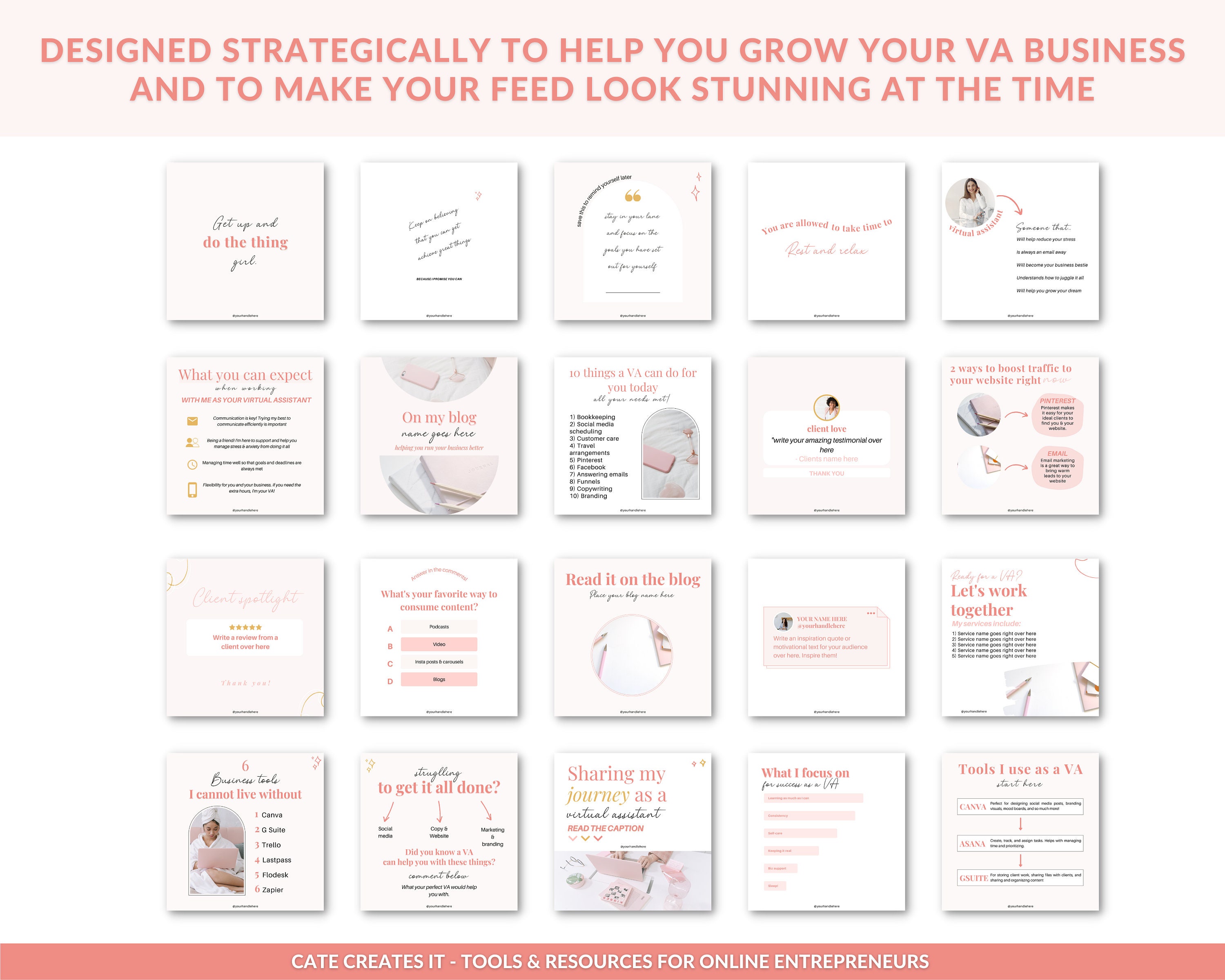 Virtual Assistant Post Templates, VA Content, Virtual Assistant Bundle ...