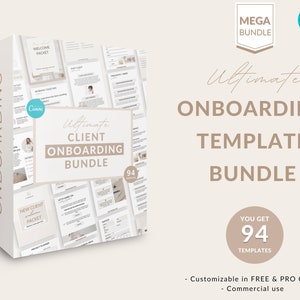Client Onboarding bundle, Client onboarding templates, Client onboarding template bundle, Services and pricing guide, Welcome packet