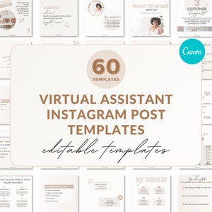 Virtual assistant Instagram, Instagram templates virtual assistant, social media templates, Instagram post template, VA template, Va Content