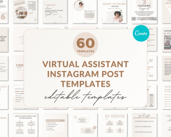Virtual assistant Instagram, Instagram templates virtual assistant, social media templates, Instagram post template, VA template, Va Content