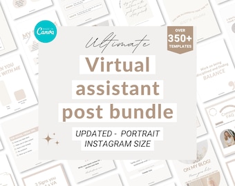 Virtual assistant bundle, Virtual assistant posts, Virtual assistant Instagram, Virtual assistant templates, Virtual assistant carousel post