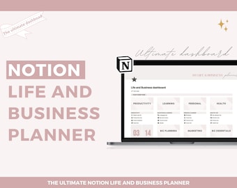 Notion life and business template, Notion template, Notion business planner, Notion project planner, Notion social media, Notion Instagram