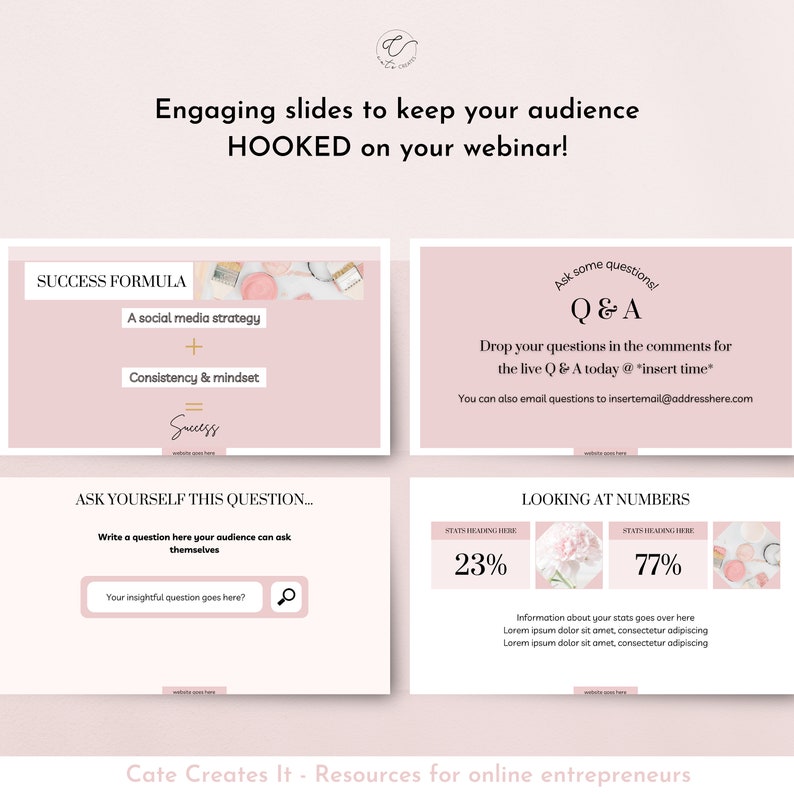 Webinar Slide Deck Template Canva Course Creator Slide Deck | Etsy