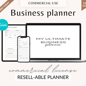 Commercial use business planner, Editable business planner, commercial use planner, online business planner, small business planner, canva