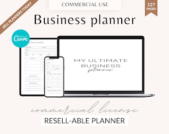 Commercial use business planner, Editable business planner, commercial use planner, online business planner, small business planner, canva