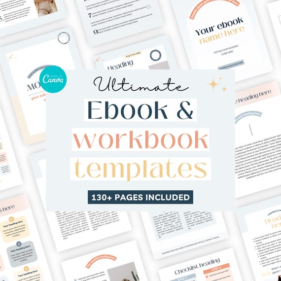 Ebook Canva template, Ebook template, Workbook template, Course creator ebook, Ebook template Canva, Workbook template, Coaching worksheets