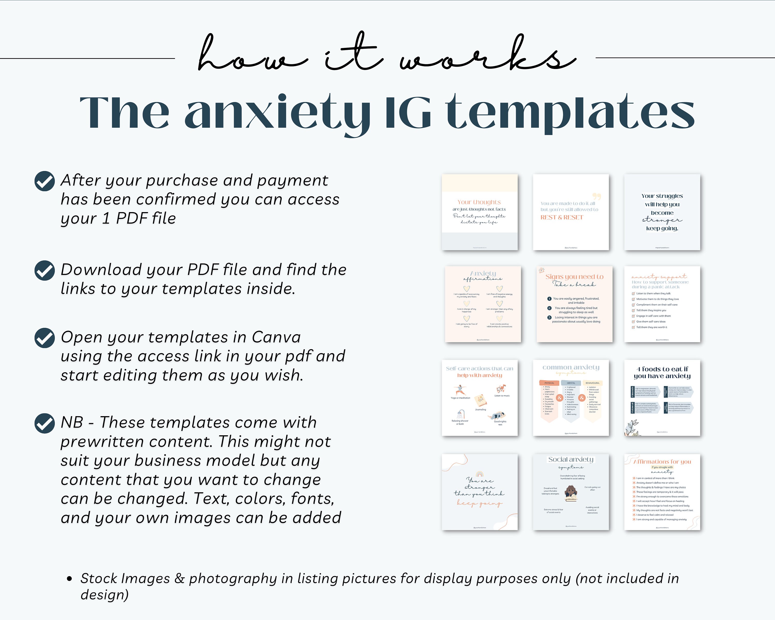 Mental Health Anxiety Post Templates, Anxiety Templates, Mental Health ...