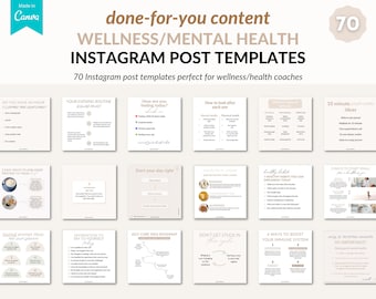 Wellness coach templates, Wellness Instagram post templates, Instagram Canva templates coaches, Health coach template, Wellness quotes