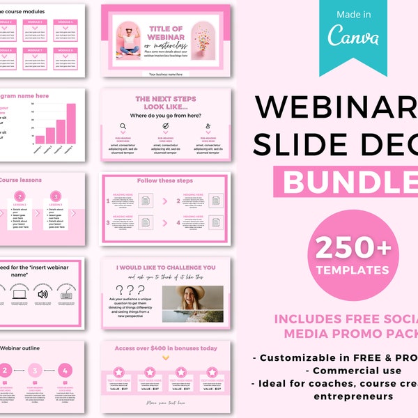 Canva Webinar Slides Template Etsy