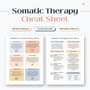 Somatic Therapy Cheat Sheet, Exercises, Nervous System Regulation (PDF ...