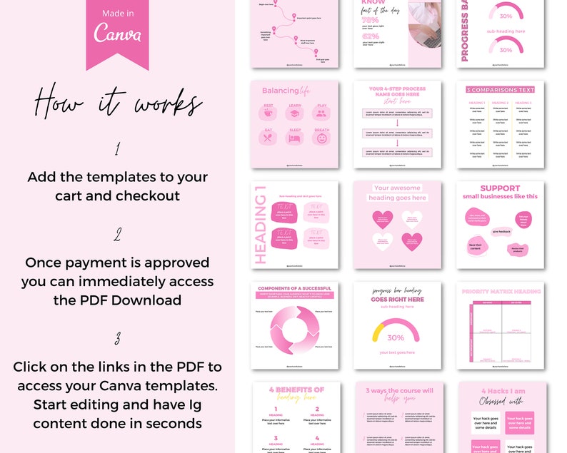 Charts and Graphs Instagram Canva Template Infographic Etsy