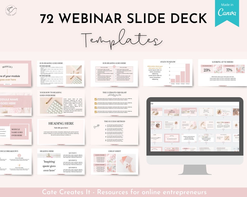 inar Slide Deck Template Canva Course Creator Slide Deck Etsy
