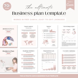 Business plan template Canva, Business plan template, Business plan, Business planner template, Start-up business plan, Business templates