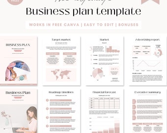 Business plan template Canva, Business plan template, Business plan, Business planner template, Start-up business plan, Business templates