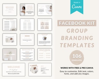 Plantillas para grupos de Facebook, plantillas Canva para Facebook, plantillas para publicaciones en Facebook, plantillas atractivas para Facebook, paquete de plantillas para redes sociales, marca