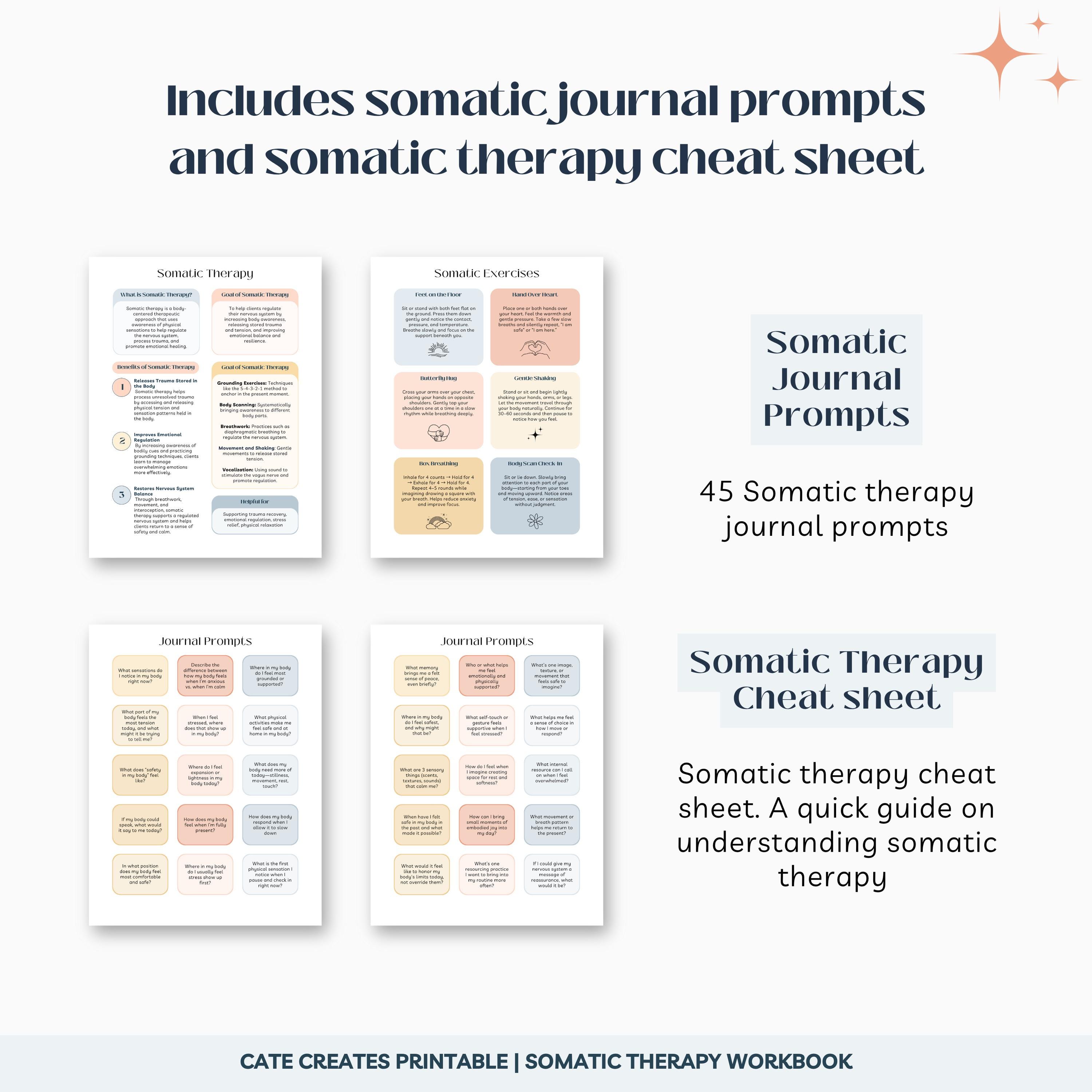 Somatic Therapy Coping Skills Workbook, Nervous System Regulation ...