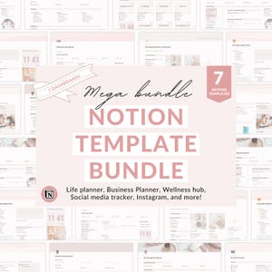 Notion template, Notion template bundle, Notion life planner, Notion business planner, Notion Instagram, Notion template ADHD, Notion bundle