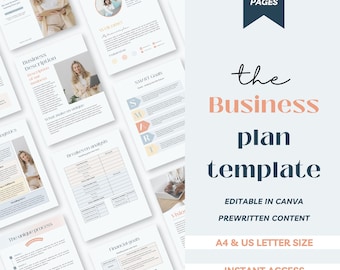 Canva Business Plan Template, Editable Start-Up Plan (Digital Download)