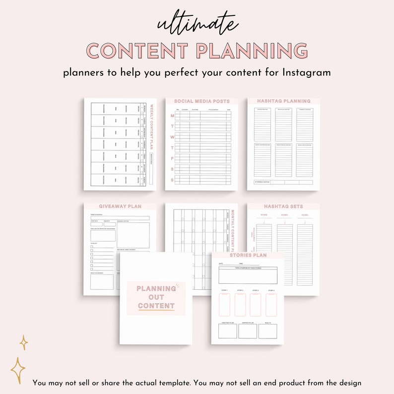 Instagram Planner Social Media Planner Instagram Layout Etsy