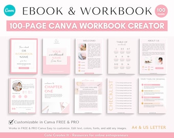 Plantilla de libro electrónico Canva, plantilla de libro de trabajo editable. Lead Magnet, creador de cursos, Opt In Coaches, creador de leads magnet, plantillas de hojas de trabajo