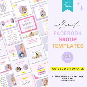 Facebook templates, Facebook group templates, Facebook posts, Facebook engagement templates, Facebook Canva template, Social media canva