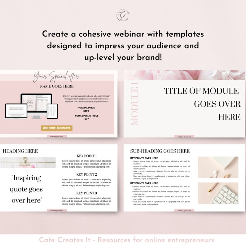 inar Slide Deck Template Canva Course Creator Slide Deck Etsy