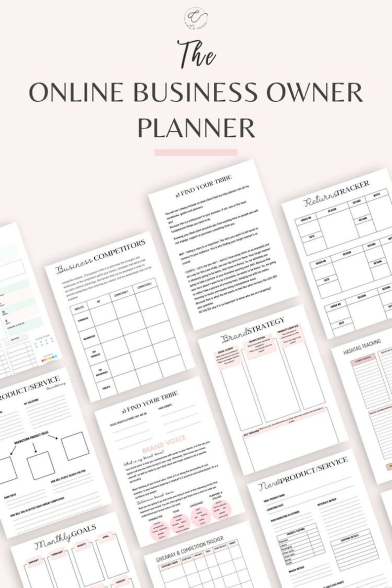 Small Business Planner, Productivity, online business planner, business bundle planner, blog planner, social media planner, etsy shop plan image 8