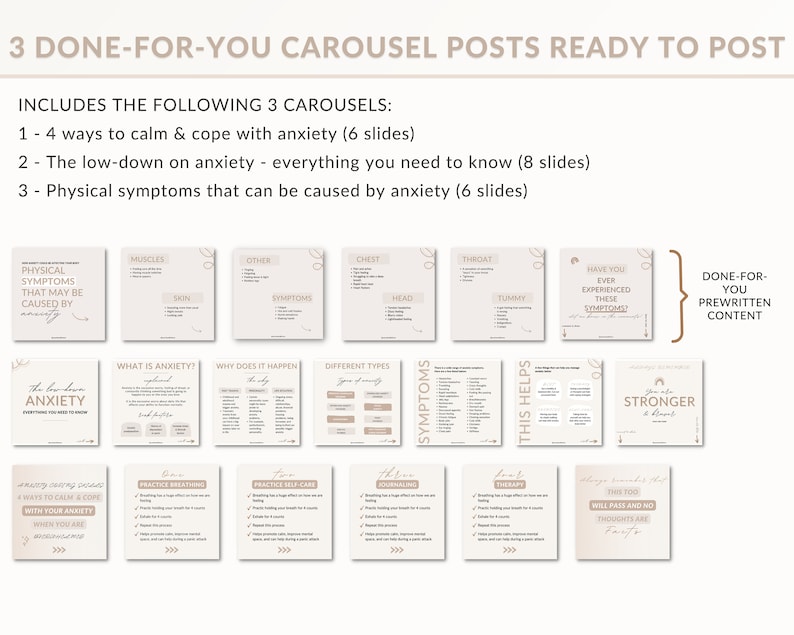 Mental Health Anxiety Post Templates, Anxiety Templates, Mental Health ...