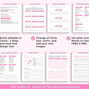 Brand Planner and Workbook, Canva Brand Planner, Editable Brand Planner ...